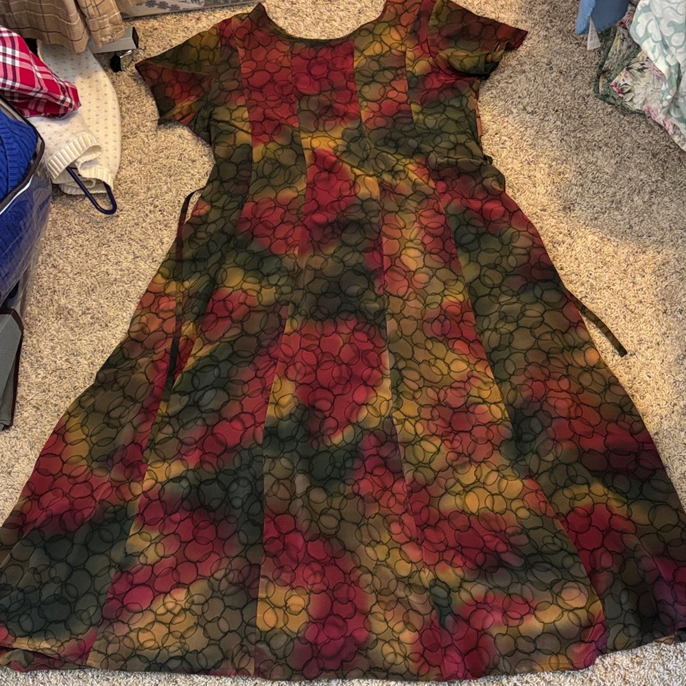 SIMPLY SILK Abstract multicolor Dress size L - Picture 7 of 10